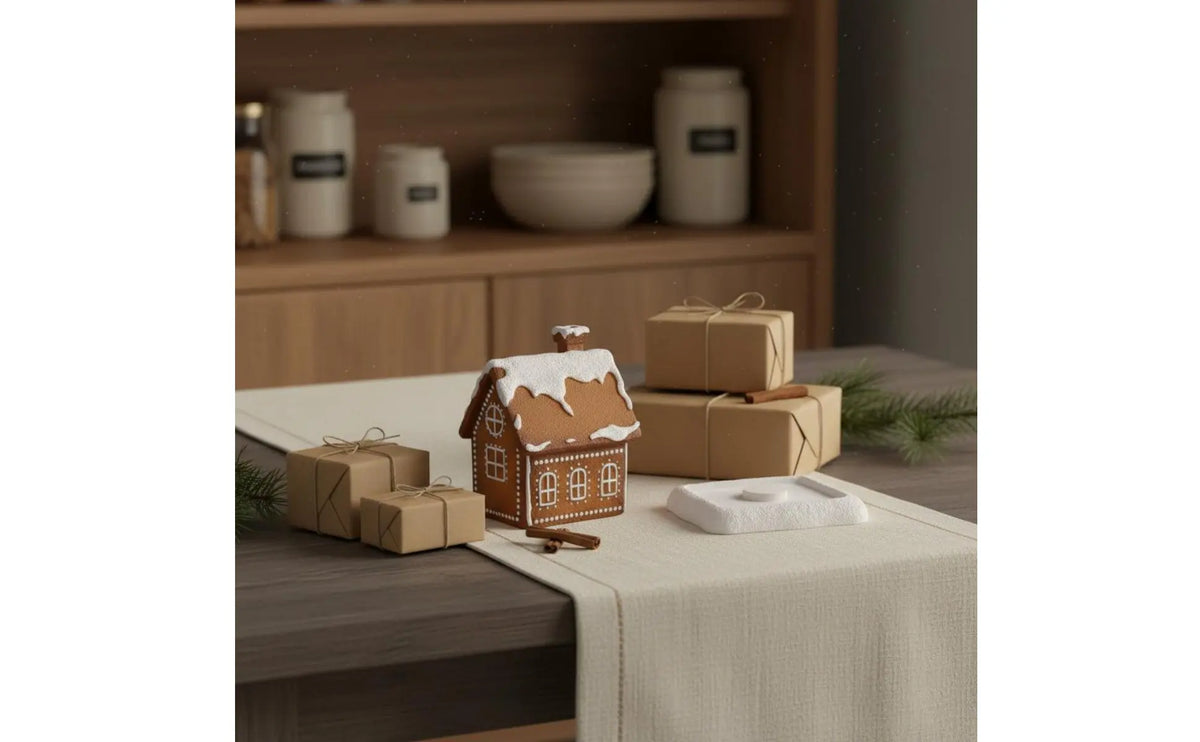 Holiday Cottage Aroma Holder Festive Gift Gingerbread House Aroma Burner Christmas Cabin Censer Detailed Craftsmanship