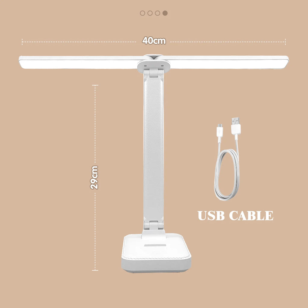 USB Desk Lamp 3 Levels Dimmable Touch Night Light USB Rechargeable Eye Protection Foldable