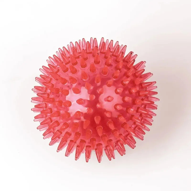 TPR Squeaky Spiked Ball Chew Toy for Dogs & Cats