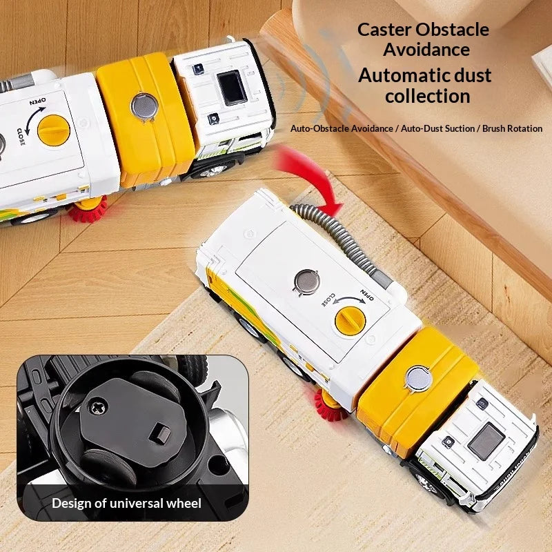 Simulated street cleaning sweeper electric vacuum sweeper road children's alloy car boy toy wind-up sprinkler truck