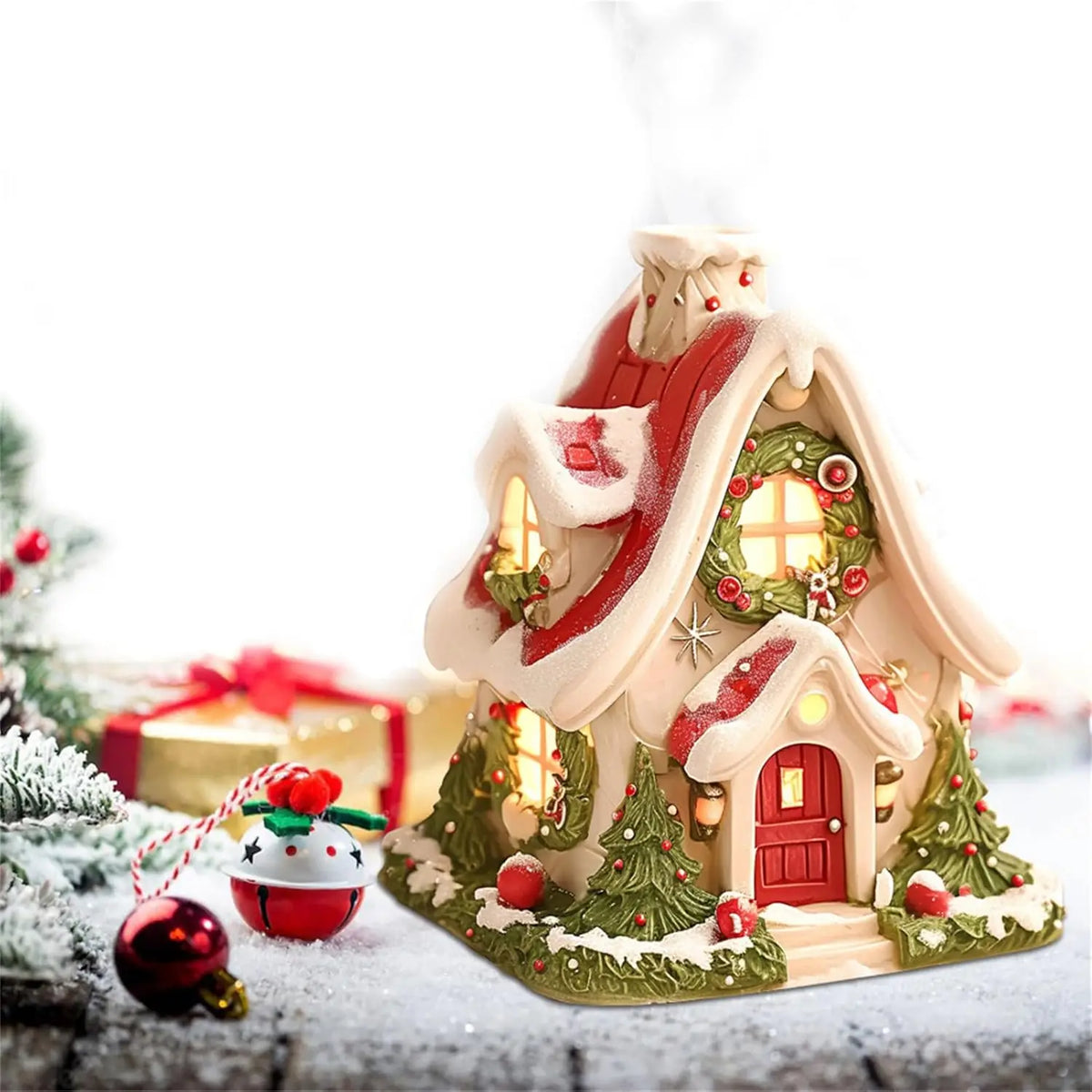 Gingerbread House Incense Burner with Night Light