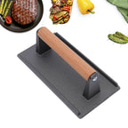 Meat Press with Wooden Handle Heavy Duty Grill Press Non-stick