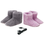 USB Electric Heating Shoes Men Women Winter Warm Snow Boots Electric Slippers Comfortable Plush Shoes Foot Warmer House Shoes