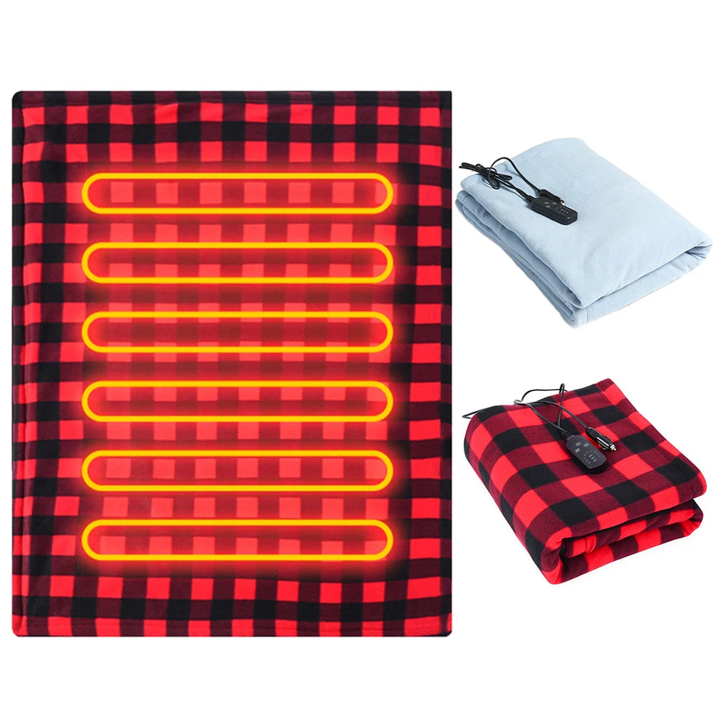 Electric Blanket Body Warmer Electric Heating Pad 12V Soft Heating Mat 9 Adjustable Temperature Electric Heat Blanket for Winter