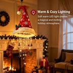 Christmas Santa Hat Chandelier DIY Lighted Hanging Chandelier Xmas Ornaments Glow in the Dark New Year Festive Party Decoration