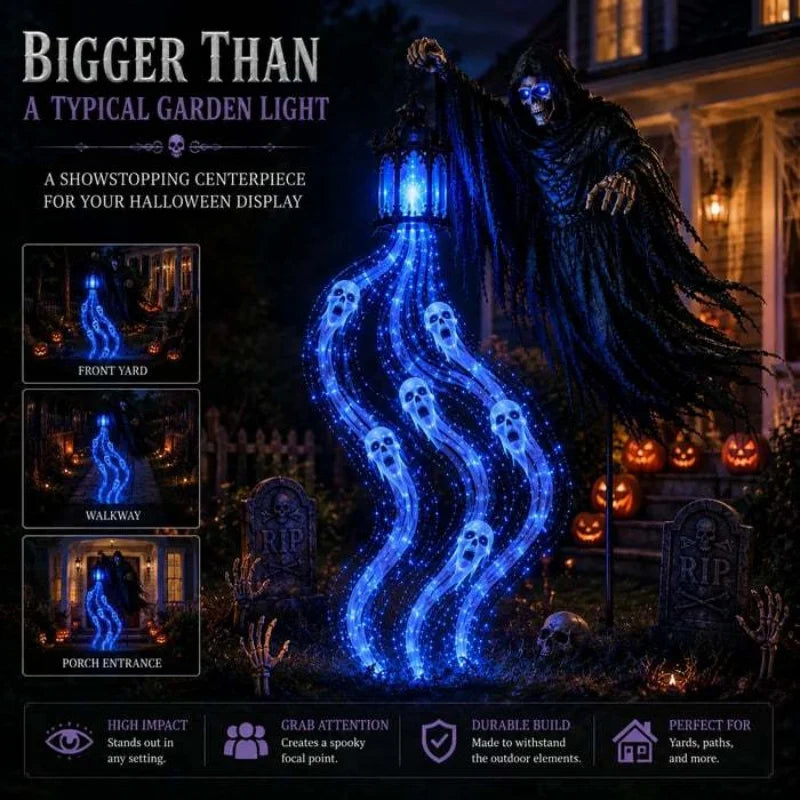 Halloween Soul Harvester Animated Garden Light Grim Reaper Lantern Horror