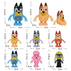 8pcs Set Bluey Family & Friends Action Figures Poseable Collectible Toys Best Birthday Gift for Fans Adults High Quality Novelty