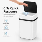 13L Smart Automatic Touch-Free Trash Can Motion Sensor Battery Dustbin Waste Bucket for Kitchen Bathroom Home Office Indoor ﻿