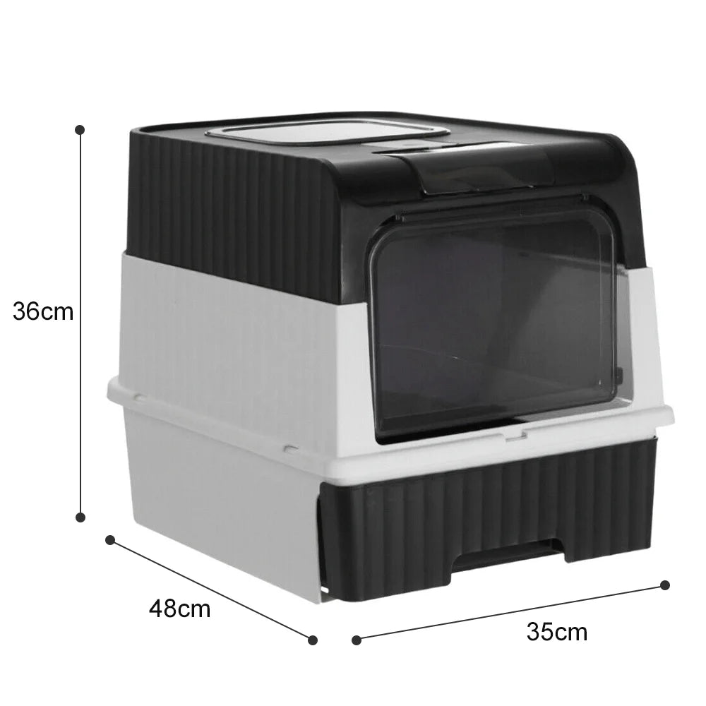 Enclosed Hooded Cat Litter Box with Scoop