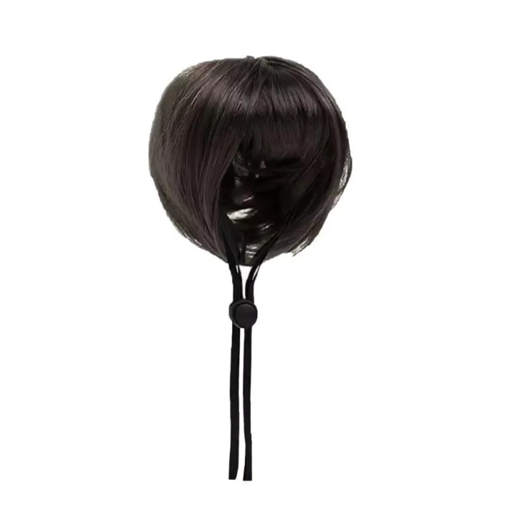 Pet Bob Wig Exposed Ear Design Comfortable To Wear Cat Fake Hair Dressing Up fun