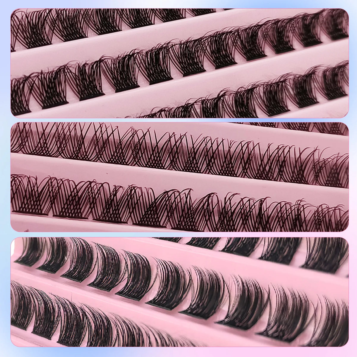 120Pcs Natural Eyelash Cluster Set, D Curl 8–16mm Mixed Length, Soft Band & Lightweight, Reusable False Eyelashes Cat Eye Effect