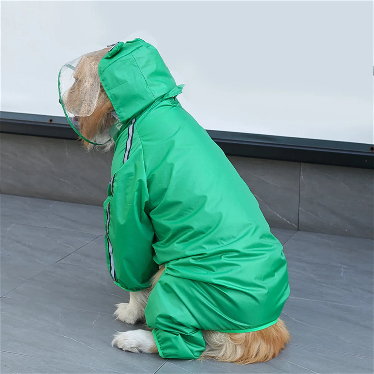 Reflective Hooded Waterproof Dog Raincoat