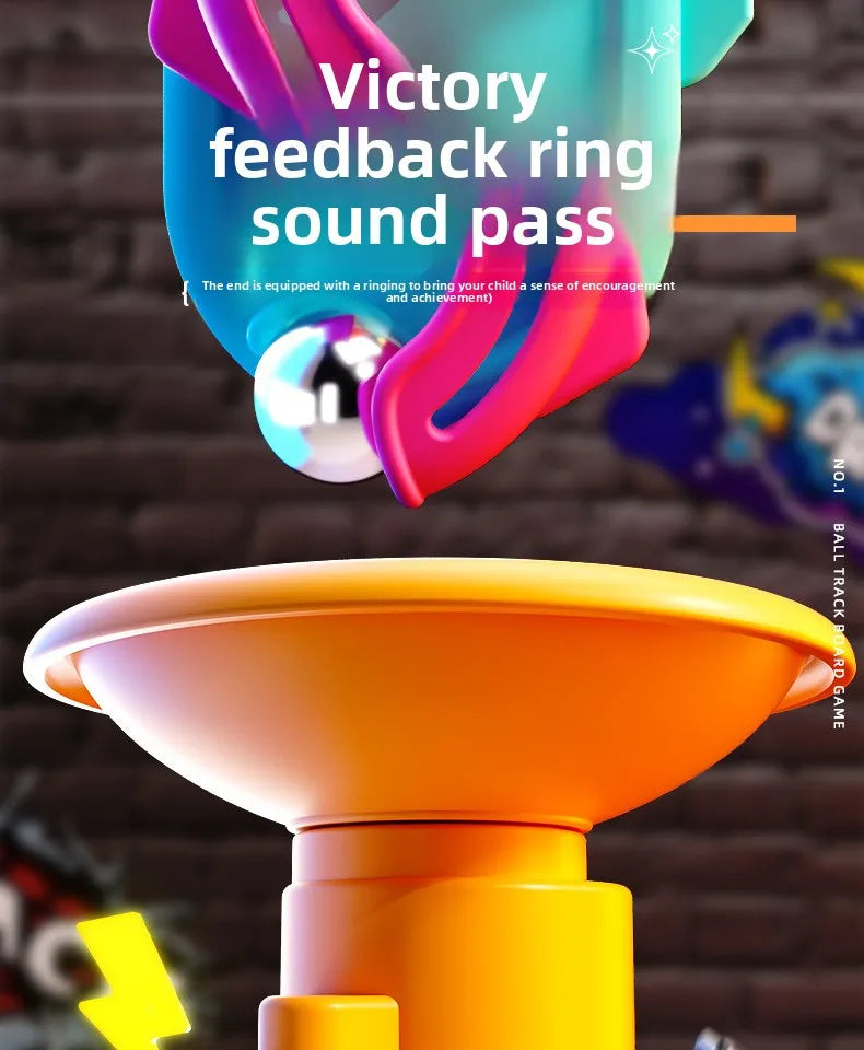 Educational Montessori Toys Multilayer Track Adventure Game Rail Rolling Ball Model Interactive Brain Kids Christmas Gift