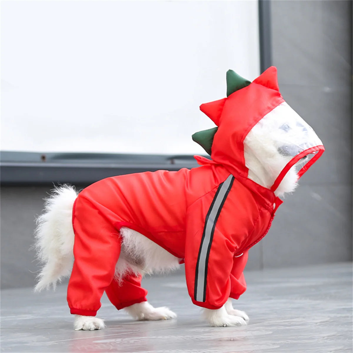 Reflective Hooded Waterproof Dog Raincoat