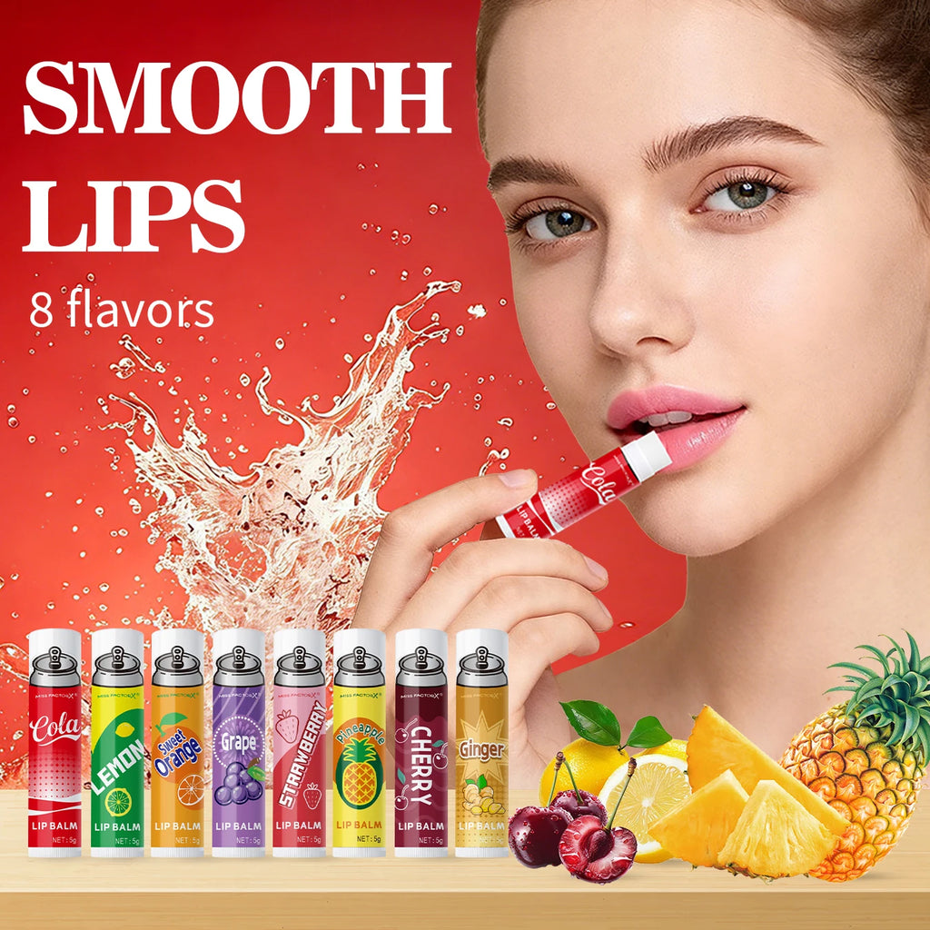 8PCS Soda-Inspired Lip Balm Set, Long-Lasting Moisture & Anti-Chapping Gift Giving