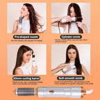 6 in 1 Hair Dryer Brush Detachable Blow Dryer Comb Ionic Hot Air Brush Hair Styling Tool Electric Thermal Brush Air Curler Wand