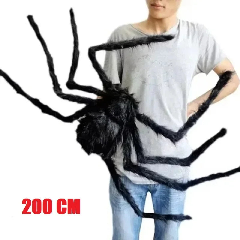Giant Plush Halloween Spider Decoration – 30–200cm