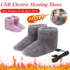 USB Electric Heating Shoes Men Women Winter Warm Snow Boots Electric Slippers Comfortable Plush Shoes Foot Warmer House Shoes