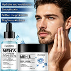JUINHOU Men Face Serum&Cream Kit Copper Peptide Hyaluronic Acid Hydrating Firming Soothe Rough Skin Revitalize Dull Skin Man Day