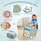 DORTALA 6-in-1 Wooden Baby walker Activity Kitchen