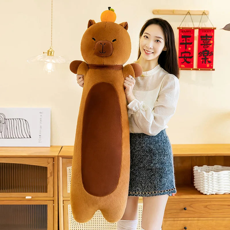 50-110cm Kawaii Giant Long Capybara Plush Pillow Soft Stuffed Animals Cartoon Toys Babys Accompany Sleeping Doll for Girls Gifts