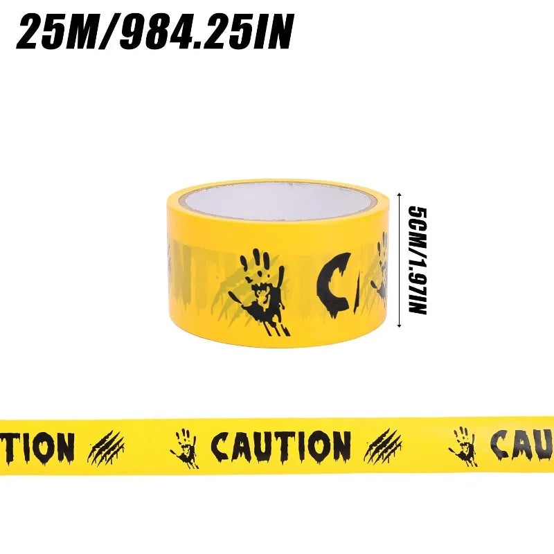 Warning Tapes Halloween Decoration Do Not Enter Roll for Door Windows Yards