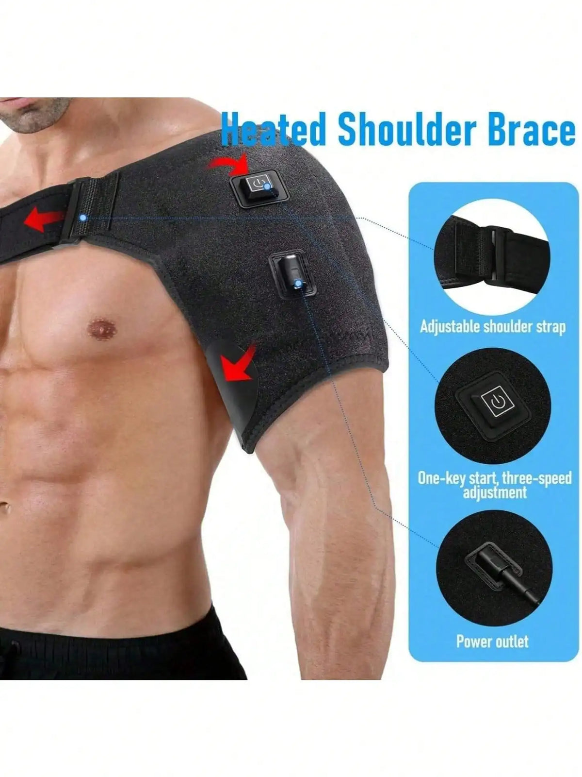 2026Heated Shoulder Heating Pad Bracket Vibrating Knee Heating Pad,Elbows, And Shoulders Warm And Relieving Exercise, Fitness
