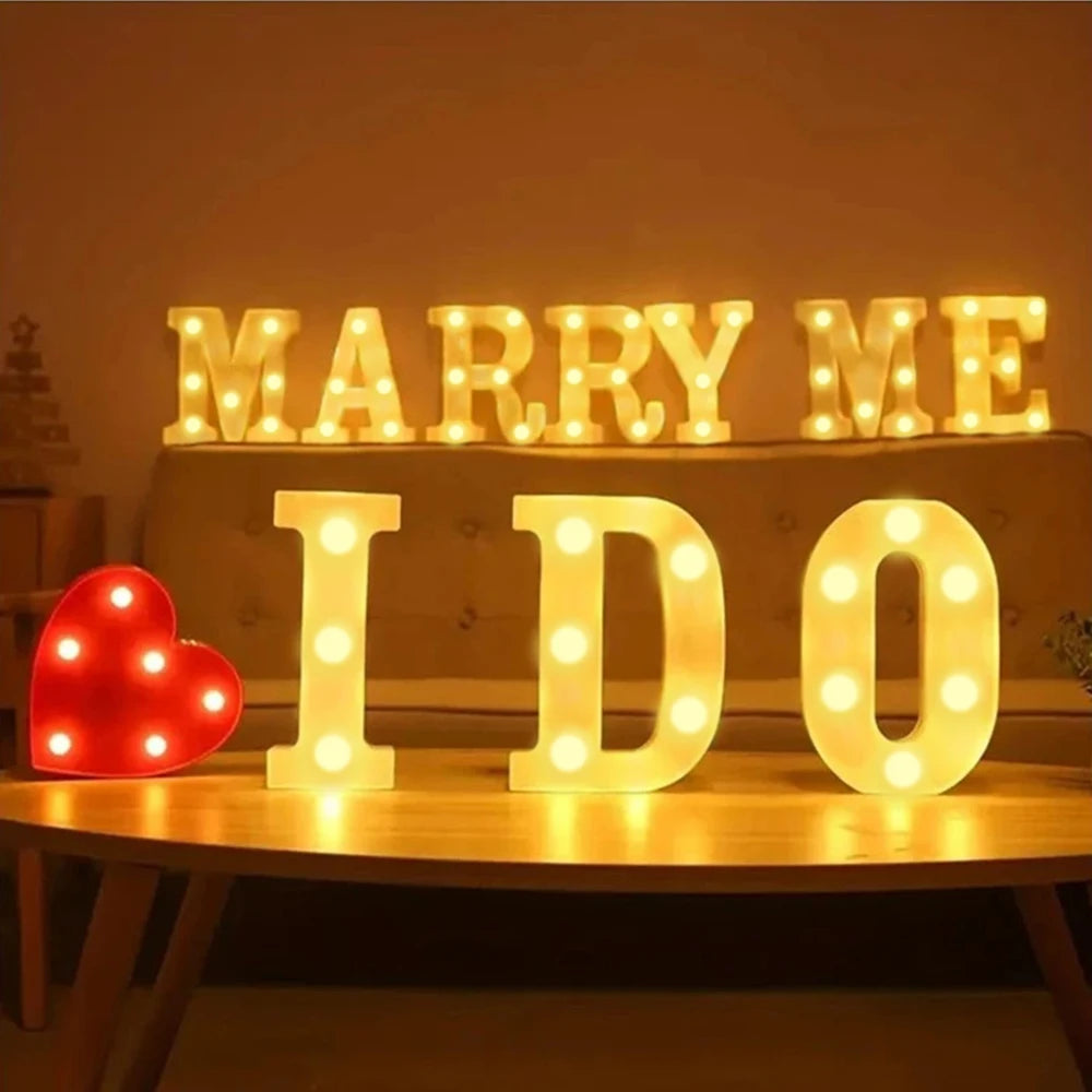 Number Letter Lamp Luminous Alphabet LED Lights Decororation Night Lights