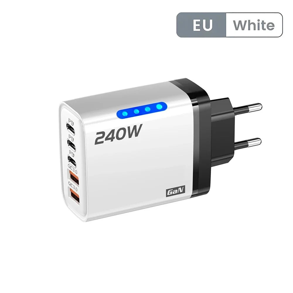 240W 5-in-1 USB-C GaN Desktop Charger