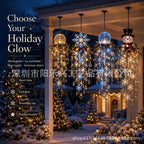 Glow Hanging Ornament Christmas Snowman Elk Ice Crystal Light Hanging Decoration