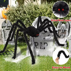 Giant Plush Halloween Spider Decoration – 30–200cm