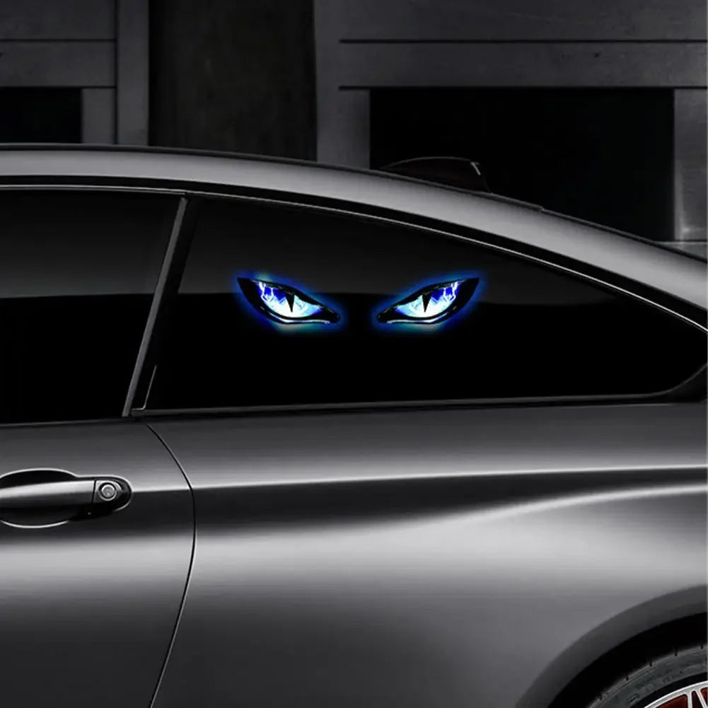 Solar Powered Car Neon Light Wireless Cool DEMON EYE Led Ambient Light Suction Cup USB Rechargeable Atmosphere Breathing Lamp