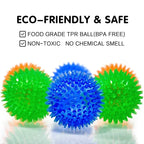 TPR Squeaky Spiked Ball Chew Toy for Dogs & Cats
