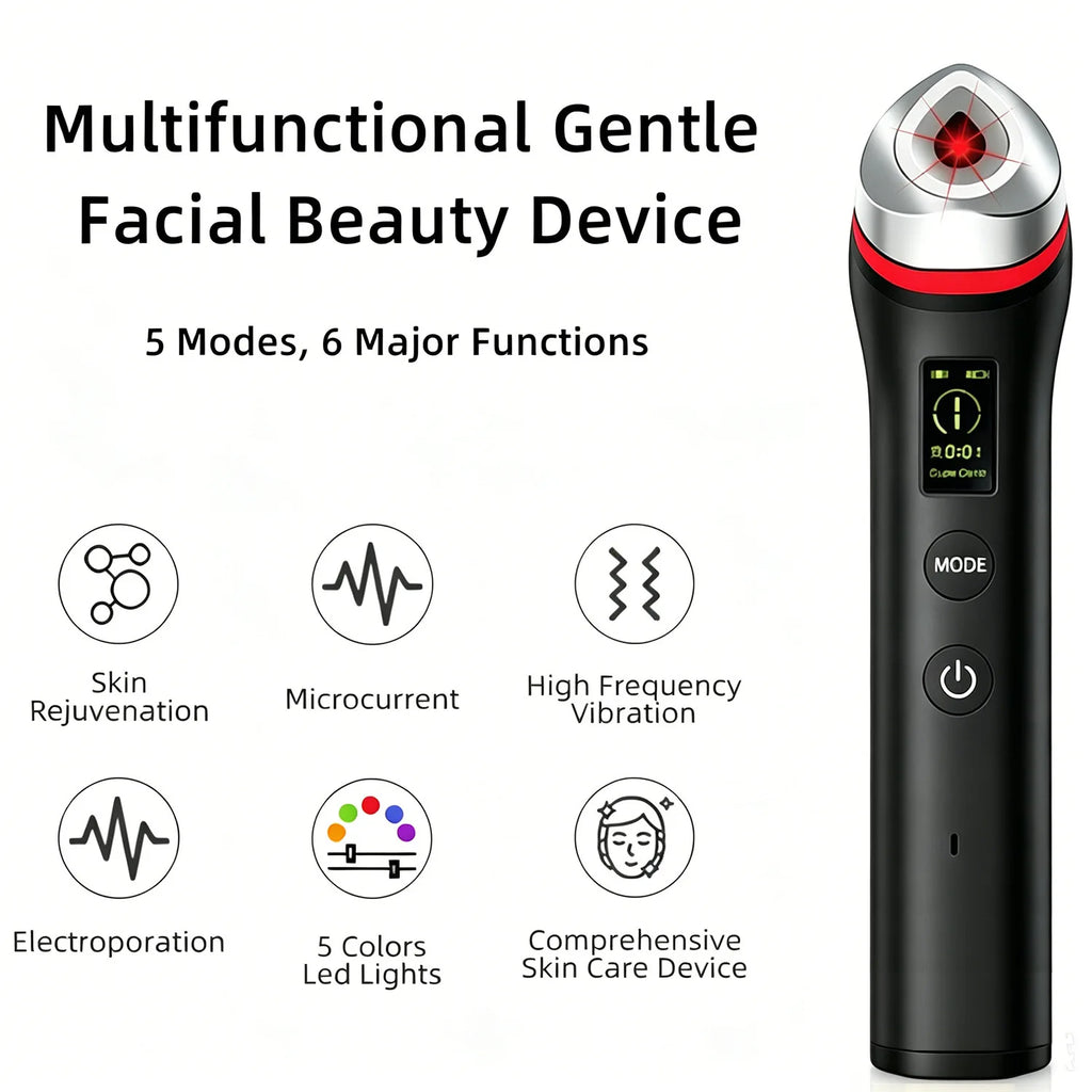 Ager Booster Pro Lifting Face Neck Therapy LED Vibration Massager Beauty Device for Anti-Aging Wrinkles, Skin Rejuvenation