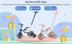 DORTALA 4 in 1 Kids Tricycle Toddler Balance Bike Adjustable