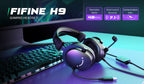 FIFINE Headset,3.5 mm Jack & USB Headphone with 7.1 Surround Sound/Volum Control/Mute Switch for PC / MAC / PS4 / PS5 Mixer-H9