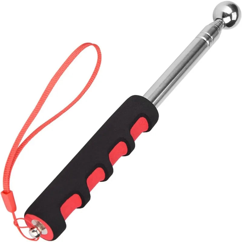 Self Defense Stick Retractable, Hollowing Drum Detection Hammer, Red