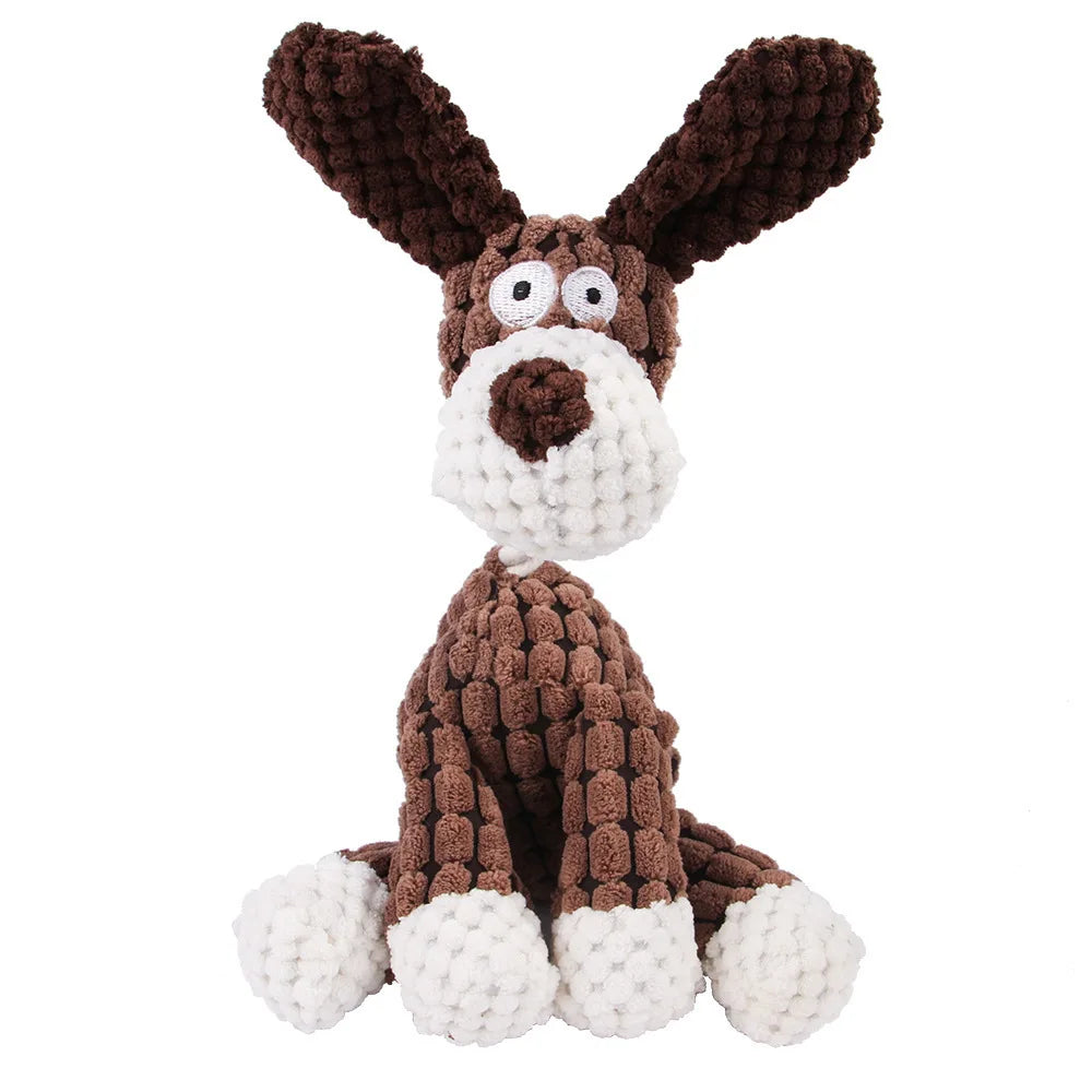 Corduroy Plush Squeaky Dog Toy – Animal Designs