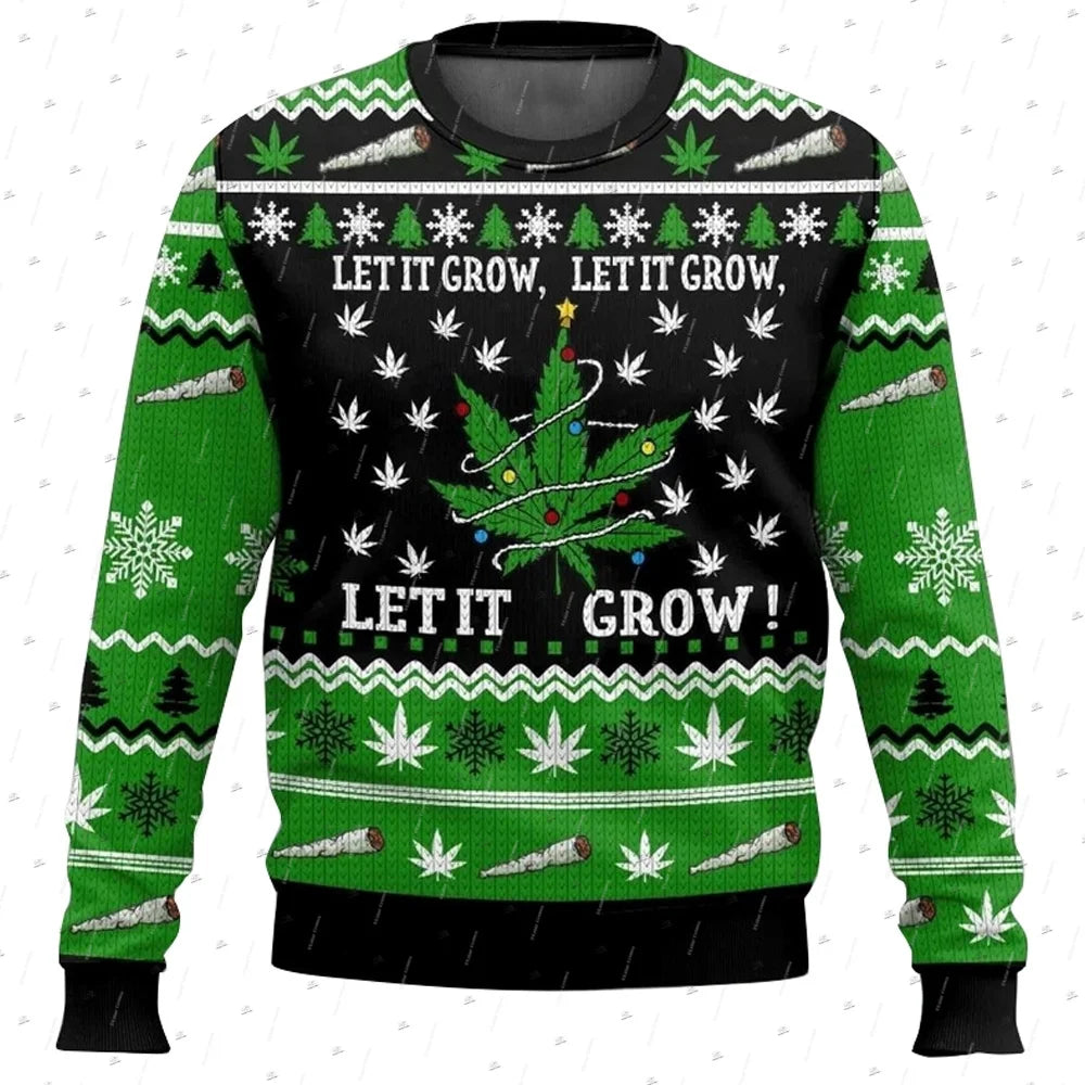 Santa & Skull Print Christmas Jumper
