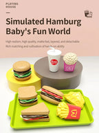 9 PCS Set Detachable Plastic Snack Hamburger Pretend Toy Kids Kitchen Play House Food Toy