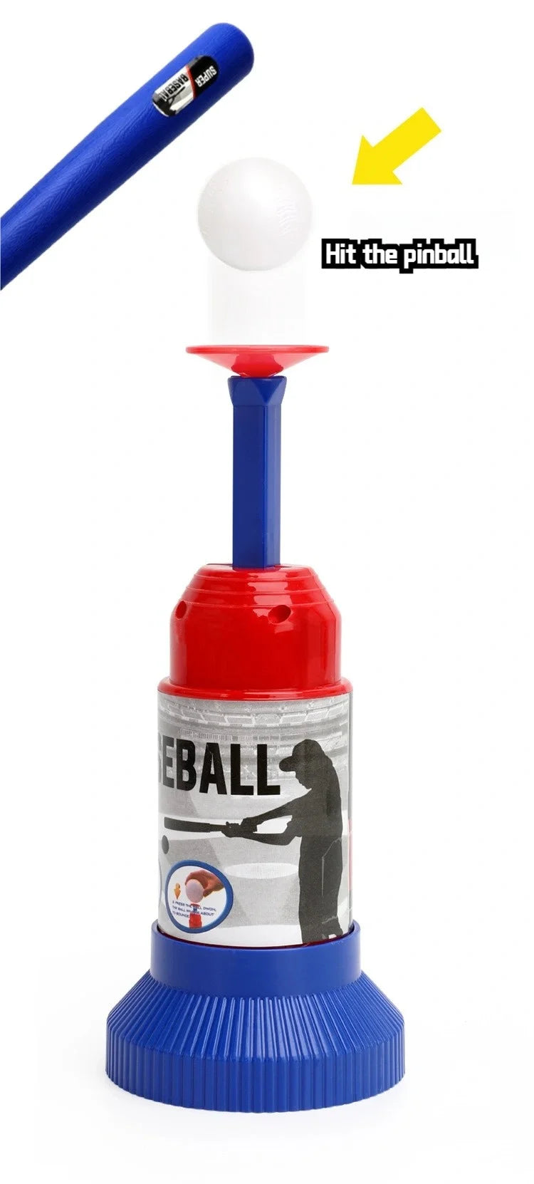 Baseball Launcher Toy, 2-in-1 Foot-Operated/Manual Press Ball Pitching Machine Indoor and Outdoor Interactive Sports Game for Kids, Kinde