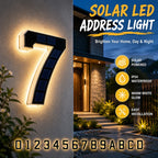 LED Solar House Number Light Waterproof Address Plate with Light Sensor for Home Entrance Yard Wall Outdoor Decoration