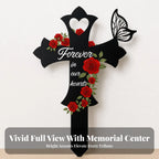 Cross Memorial Stake Outdoor Use Rose Memorial Stake Metal Grave Marker Easy Ground Insert Sympathy Gift for Courtyard