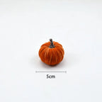 10pcs Velvet Artificial Pumpkin Decoration Desktop Pumpkin Halloween Decoration