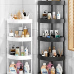 5 layer triangular cornerStorage Shelf, bathroom Storage Rack, 360 degree rotatable for bedrooms bathrooms kitchens living rooms