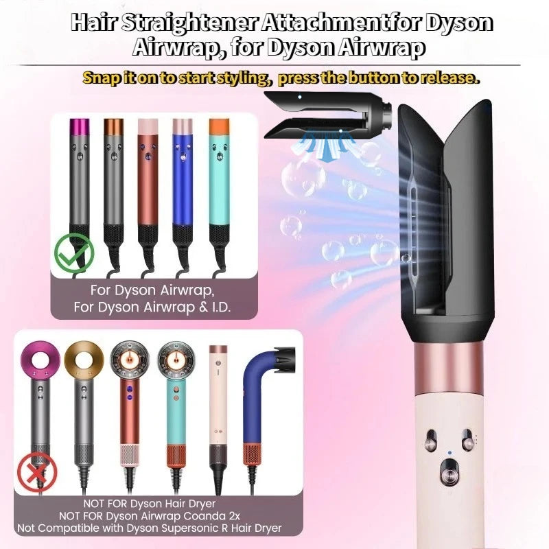 Compatible with Dyson Hair Dryer HD01/HD15 Curling Wand HS01/08 Straightening and Smoothing Nozzle Automatic Opening and Closing