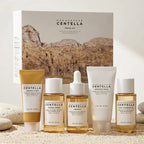 Korean Centella Travel Kit, Toner,Ampoule,Soothing Cream,Cleansing Oil,Ampoule Foam,Basic Daily Skincare Mini 5pcs Gift Sets