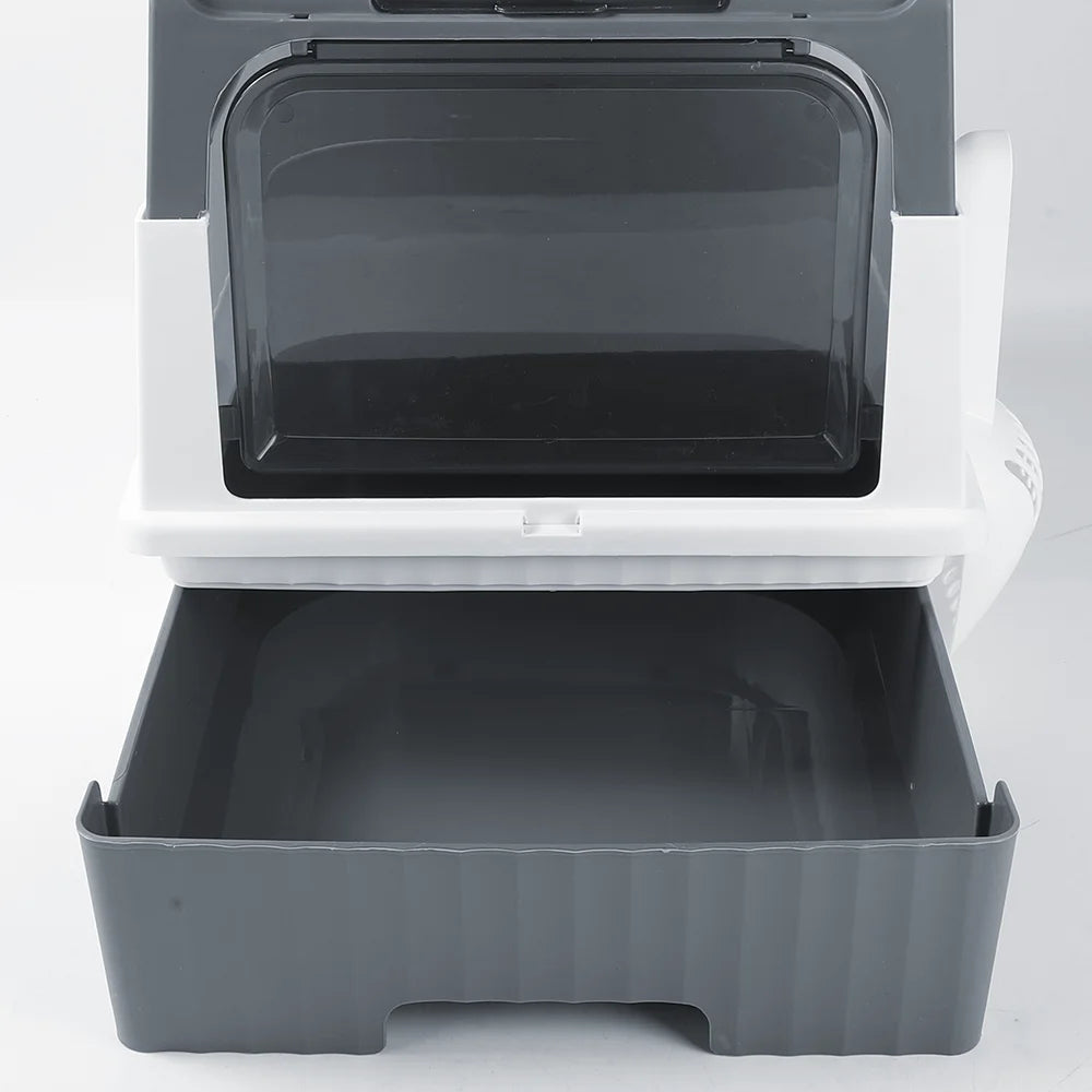 Enclosed Hooded Cat Litter Box with Scoop