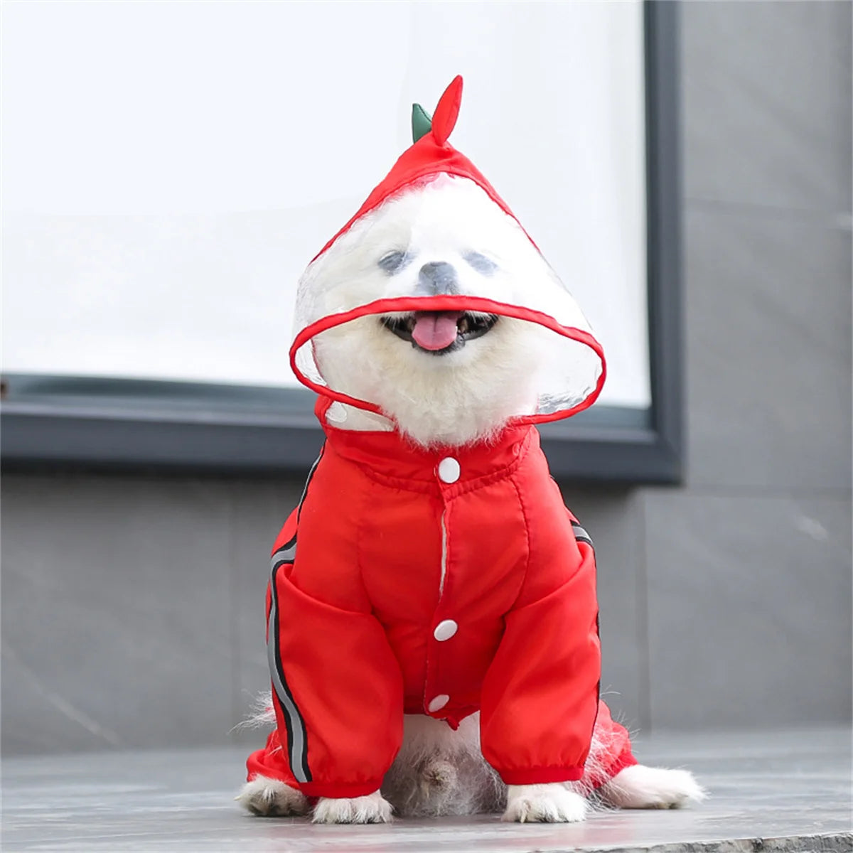 Reflective Hooded Waterproof Dog Raincoat