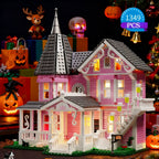 Coralines Building Block Set Pink Palace Model Apartment Ideas Movie Architecture Toy for Boys and Girls Halloween Gift 1349 Pcs